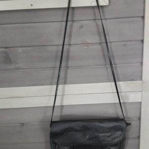 Vegan Leather Small Crossbody Bag - Navy Blue